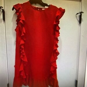 TCEC Red Ruffle Mini Dress